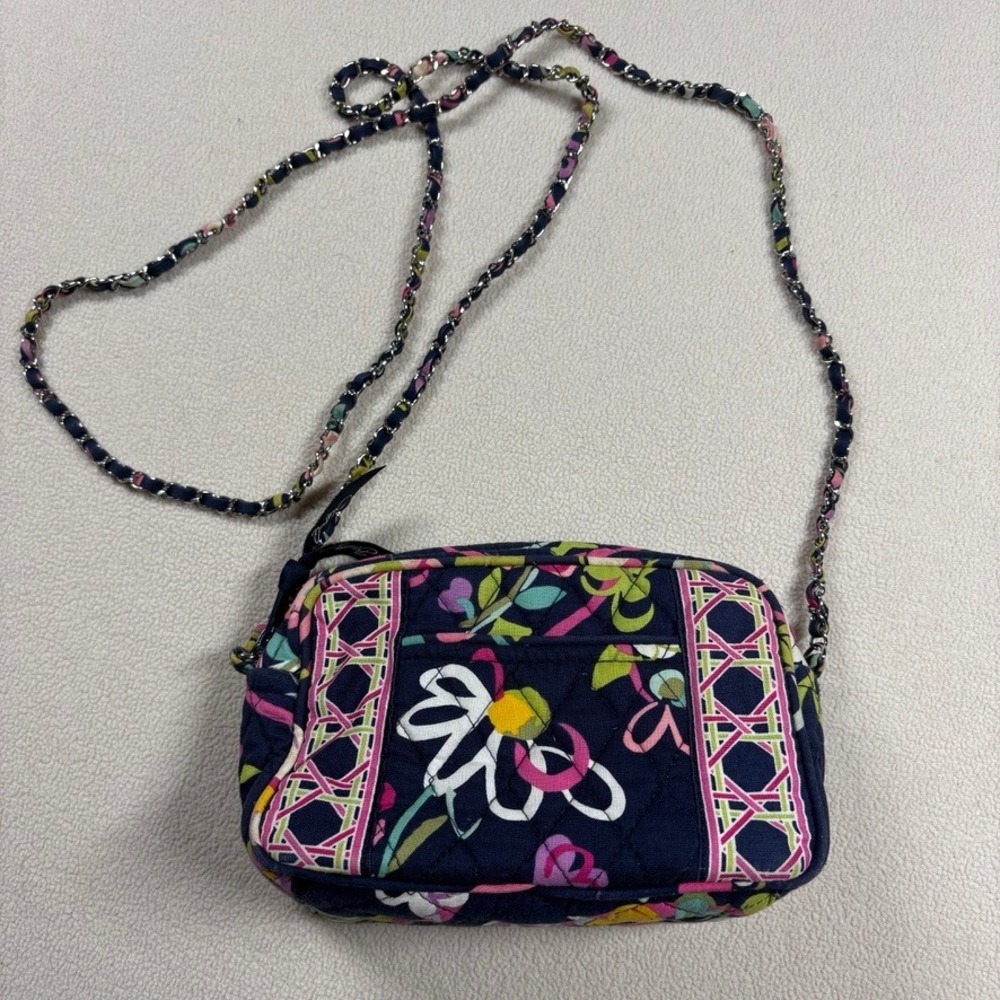 VERA BRADLEY -MINI‎ CHAIN Crossbody Purse/Bag in retired RIBBONS Pattern